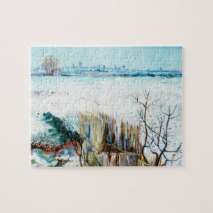 Snolandskap med Arles av Vincent van Gogh Pussel