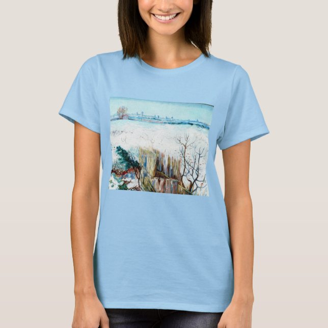 Snölandskap med Arles av Vincent van Gogh T Shirt (Framsida)