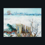 Snölandskap med Arles av Vincent van Gogh Vykort<br><div class="desc">Snölandskapet med Arles i bakgrunden av Vincent van Gogh är en naturmålning i vintage post impressionism. Ett fält täckte i snö under vintersäsongen med byn Arles, Frankrike i avstånd. Om konstnären: Vincent Willem van Gogh (1853-1890) var en av de mest berömd Post impressionist-målarna under sin tid. Hans arbete var mycket...</div>