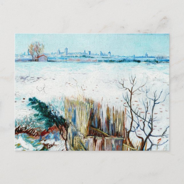 Snölandskap med Arles av Vincent van Gogh Vykort (Framsida)