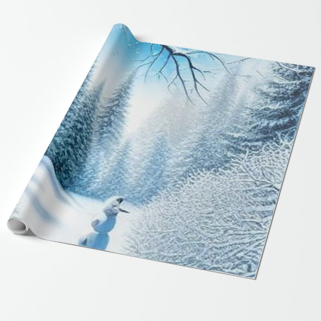 Snölandskap Presentpapper (Utrullad)