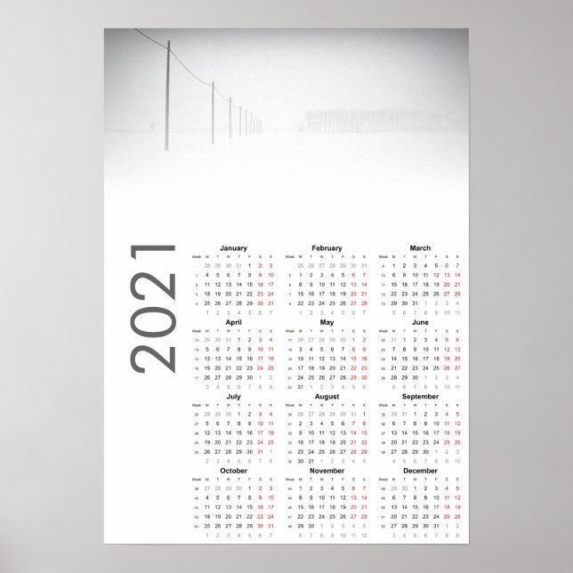Snölandskapskalender 2021 Poster (Framsidan)