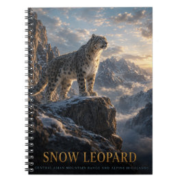 Snöleopard Alpina högländer DJUR Anteckningsbok