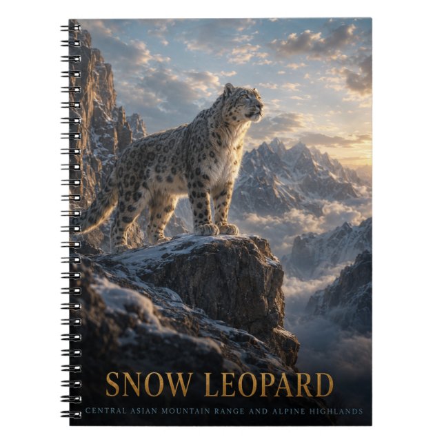 Snöleopard Alpina högländer DJUR Anteckningsbok (Framsidan)