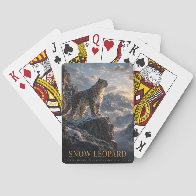 Snöleopard Alpina högländer DJUR Casinokort (Baksidan)