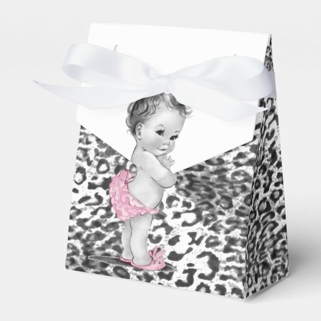 Snöleopard Baby Shower Förmånslådor Presentaskar (Framsidan Sidan)