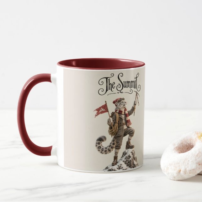 Snöleopard Bergsbestigare Mugg (Med munk)