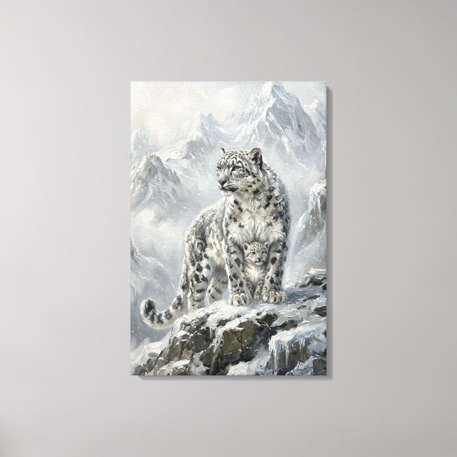 Snöleopard_ Beskyddare Arketyp Canvastryck (Framsida)