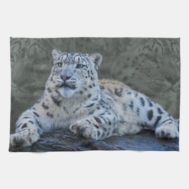Snöleopard Drömmar Köks Handduk Kökshandduk (Horisontell)