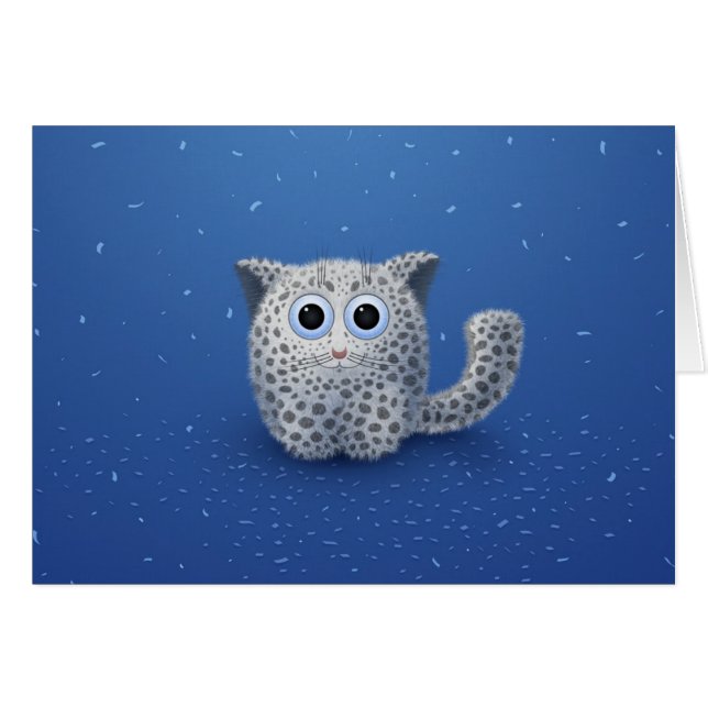 SnöLeopard Hälsningskort (Framsidan Horizontal)