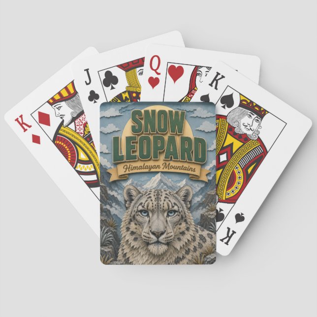 Snöleopard Himalaya-bergen POPCUT Casinokort (Baksidan)