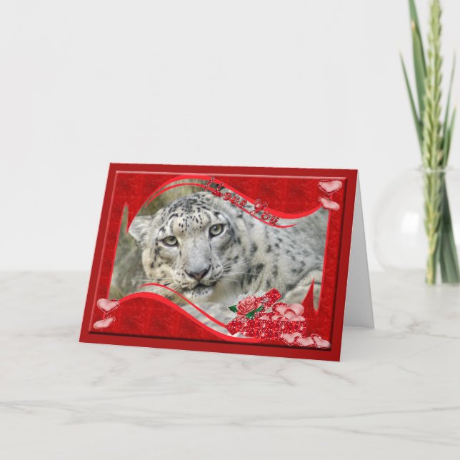 Snöleopard Högtidsgratulationskort & Notkort Helgkort (Framsida)
