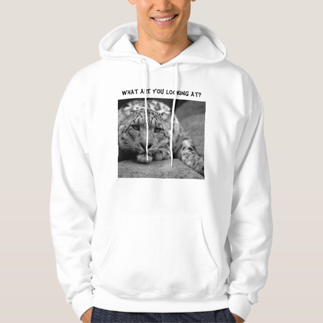 SnöLeopard Hoody - vad tittar DU? Hoodie (Framsida)