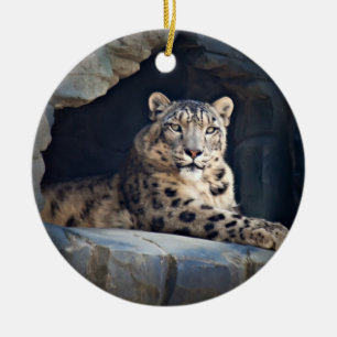 SnöLeopard Julgransprydnad Keramik