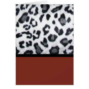 snöleopard med rött hälsningskort