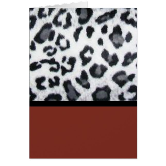 snöleopard med rött hälsningskort (Framsidan)