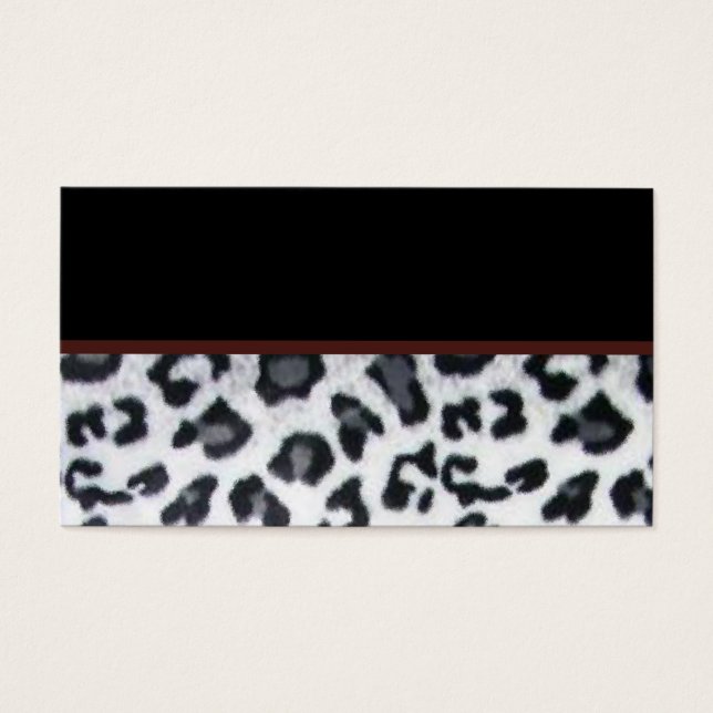 snöleopard med svart trim visitkort (Framsidan)