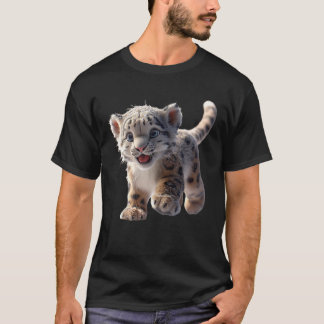 Snöleopard Panther Stora Katter Pantrar Söt Snö L T Shirt