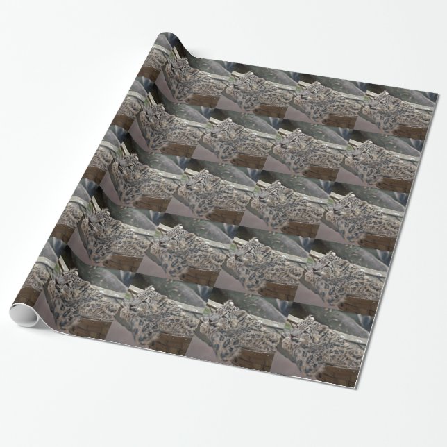 Snöleopard Presentpapper (Utrullad)