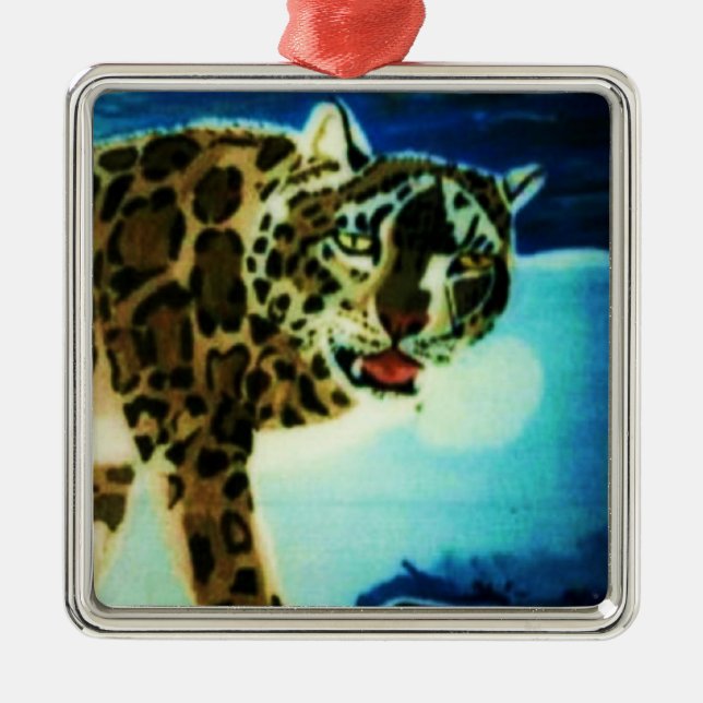 SNÖLEOPARD prydnad Julgransprydnad Metall (Framsidan)