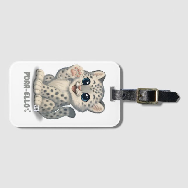 Snöleopard - Purr-ello Bagagebricka (Framsida horisontal)