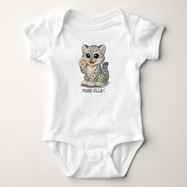 Snöleopard - Purr-ello T Shirt (Framsida)