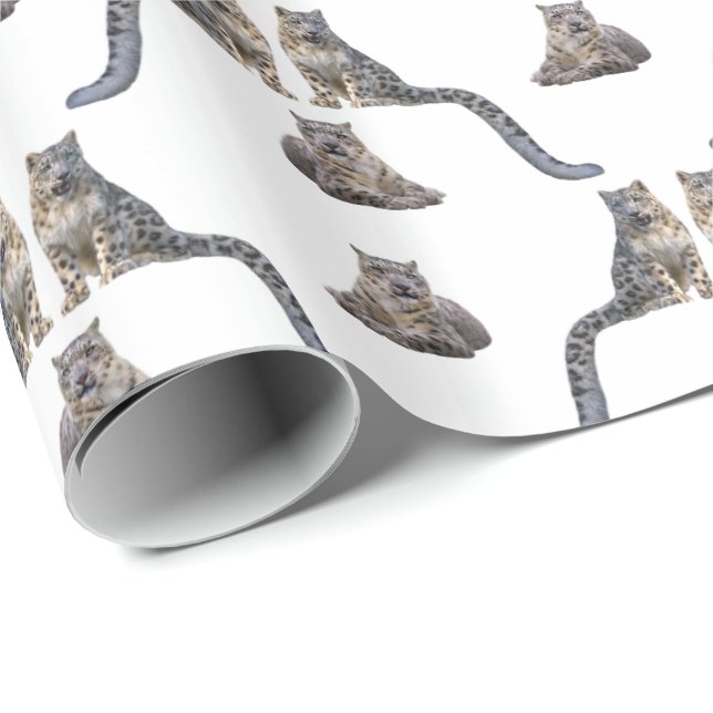Snöleopard Raseri Presentpapper (välj färg) (Rullad Hörn)