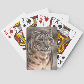 SnöLeopard som leker kort Casinokort