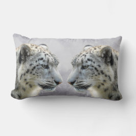 Snöleopard Spegelsymmetri Vilda Djur Konst Design Lumbarkudde