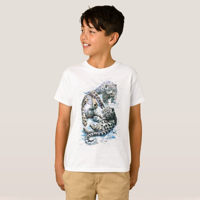 Snöleopard T Shirt (Hel framsida)