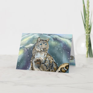 Snöleopard ~vinterkort helgkort
