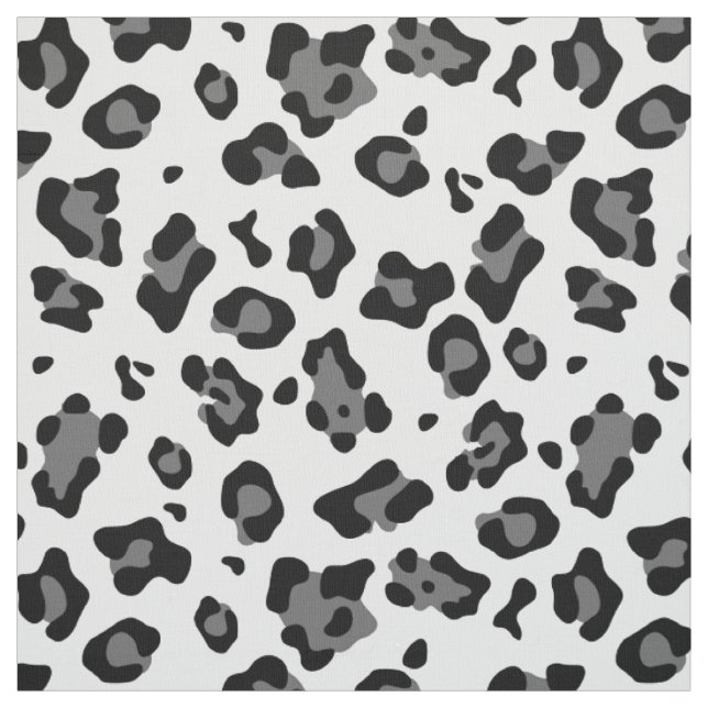 snöleopard vit djurtryck ocelot gepard tyg (Provkarta)