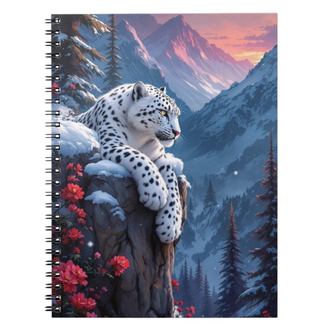 Snöleopardernas Skönhet Anteckningsbok (Framsidan)