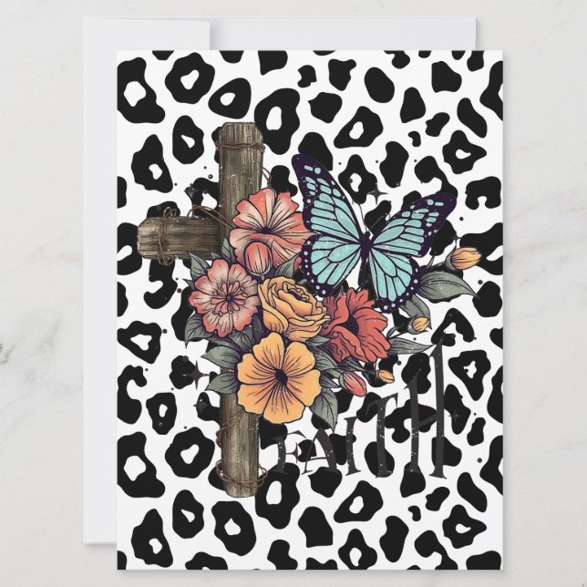Snöleopardkors, blommor och fjärilar (Framsida)
