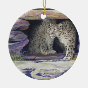 SnöLeopards Julgransprydnad Keramik