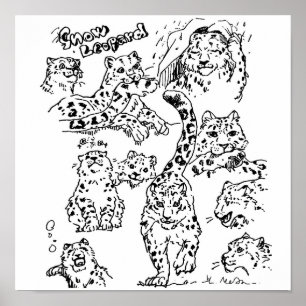 SnöLeopards som drar affischen #1 Poster