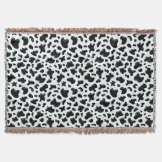 Snöleopardtryck Icy Blue Djurfläckar Mönster Filt