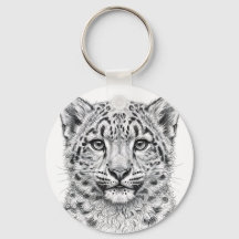 Snöleopardunge Nyckelring