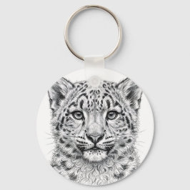 Snöleopardunge Nyckelring