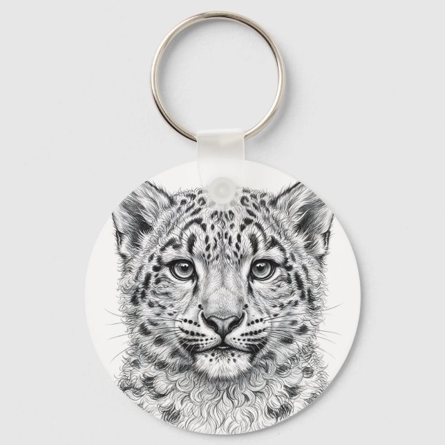 Snöleopardunge Nyckelring (Framsida)