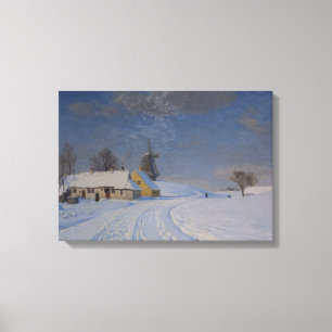 Snöliggande i vinter (av H.A. Brendekilde) Canvastryck