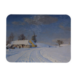 Snöliggande i vinter magnet