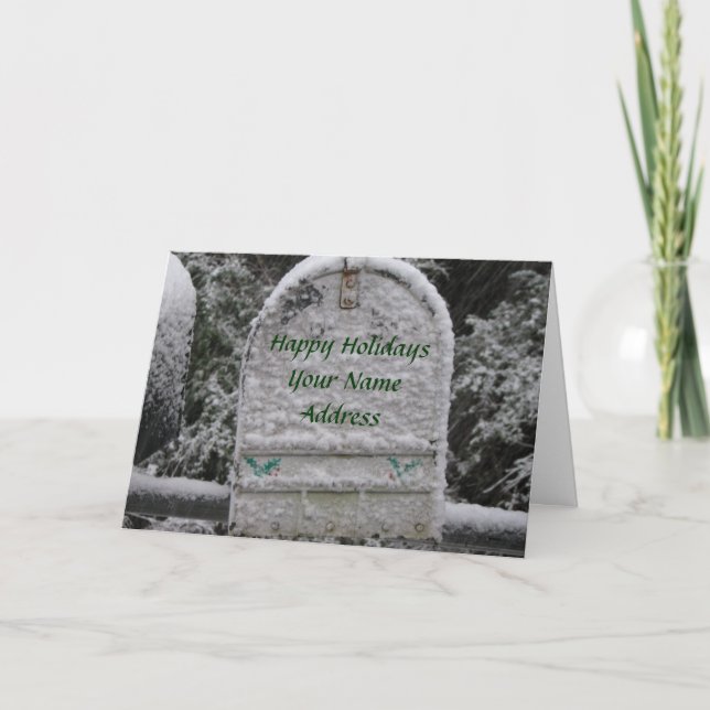 Snöm postlåda helgkort (Framsida)