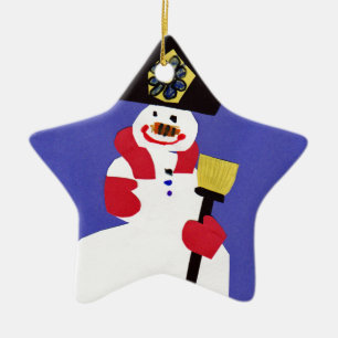 Snöman av VictoriaShaylee Julgransprydnad Keramik