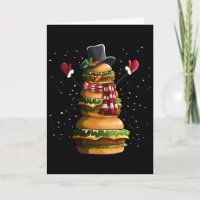 Snöman gjord av burgare Cheeseburger Snabbmat Jul