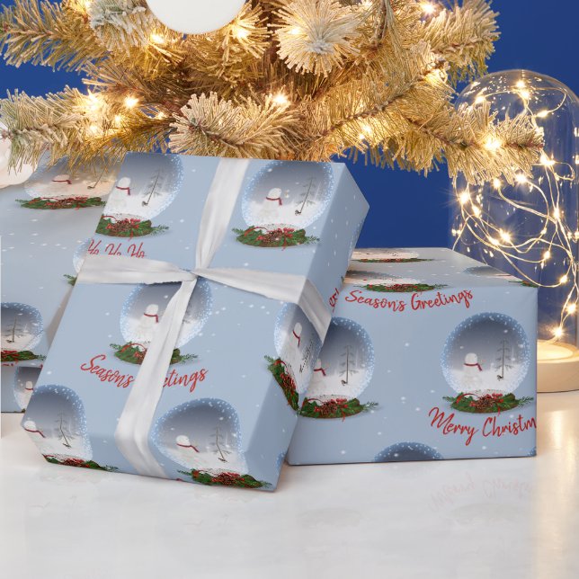 Snöman i jul snöglob presentpapper (Helgdagar)