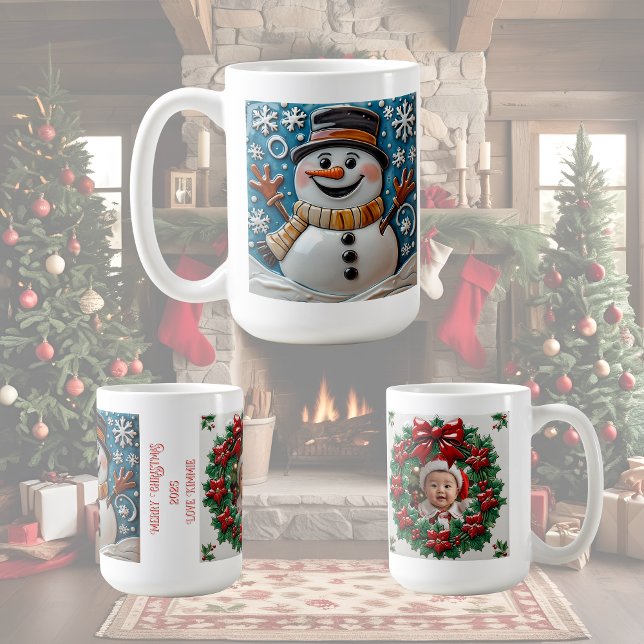 Snöman i snö jul Anpassningsbar  Kaffemugg (Skapare uppladdad)