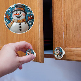 Snöman i snö jul knopp
