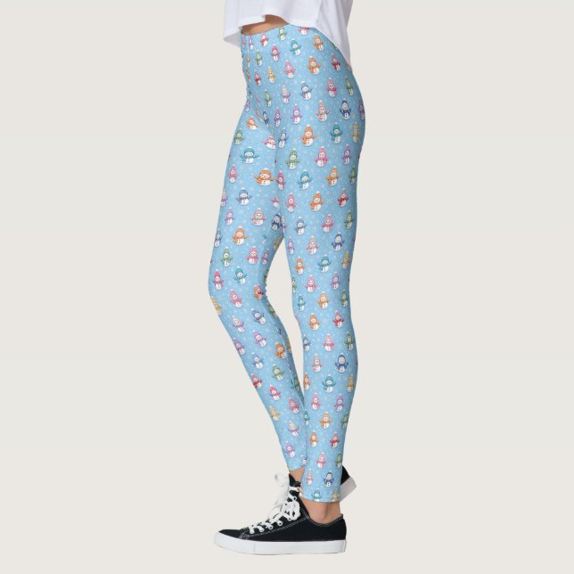 Snömän i snöflingor leggings (Vänster)