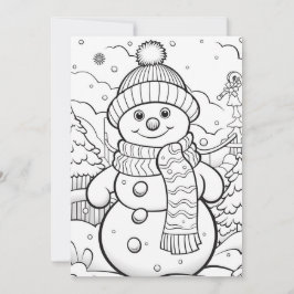 Snöman jul barn vinter Hemundervisning Färgning Julkort